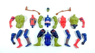 avengers superhero toys.. spiderman vs hulk smash vs captain america vs siren head.. merakit mainan.