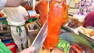相當靚【燒乳豬】#卡嚓卡嚓脆！#半肥瘦三粒叉 叉燒之王 非常好食！Super crispy roast suckling pig! The king of BBQ pork is so yummy !