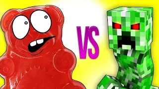 МАЙНКРАФТ VS ЖЕЛЕЙНЫЙ МЕДВЕДЬ ВАЛЕРА | СУПЕР РЭП БИТВА | Minecraft Creeper VS Gummy Bear Познаватель