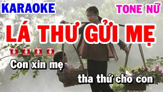 Karaoke Lá Thư Gửi Mẹ | Nhạc Sống Tone Nữ ( Đứa Con Tội Lỗi Lời 2 )