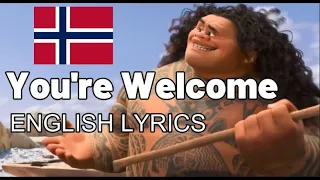 Moana - You're Welcome [Norwegian] - English Lyrics/Translation
