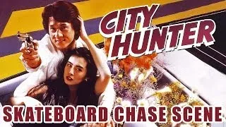 Jackie Chan: City Hunter (2/4) Skateboard Chase Scene (1993) HD