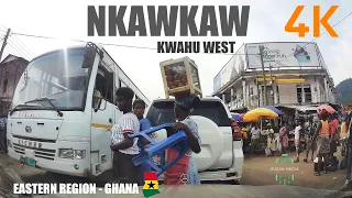 Nkawkaw Drive Tour in the Kwahu West Eastern Region of Ghana 4K