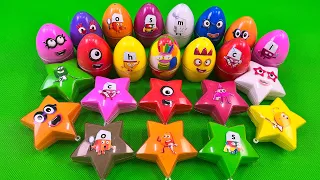 Rainbow Eggs: Digging up Numberblocks with All CLAY inside Star Coloring! Satisfying ASMR Videos
