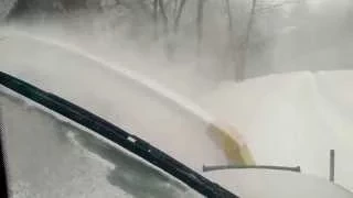 John Deere 3720 blowing snow - Blizzard of 2015 - NH