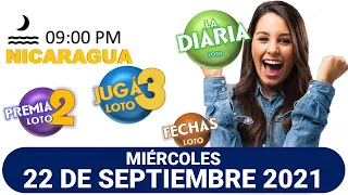 Sorteo 09 pm Loto NICARAGUA, La Diaria, jugá 3, Súper Combo, Fechas, 22 de septiembre 2021