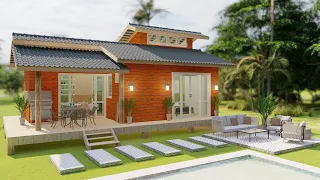 Most Beautiful and Cozy Small House Design ! 9x5 Meters With LoftBedroom