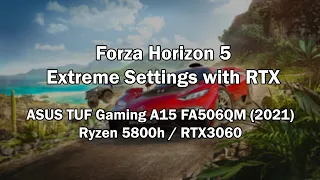 Forza Horizon 5 - Extreme Settings - ASUS TUF Gaming A15 FA506QM (2021) - Ryzen 5800H / RTX3060