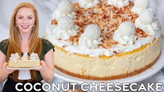 White Chocolate Coconut Cheesecake | Raffaello Cheesecake Recipe