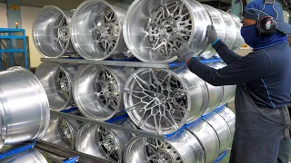Interesting! Modern Car Wheels Mass Production Process. Taiwan forged alloy wheels factory 鋁合金鍛造輪圈量產
