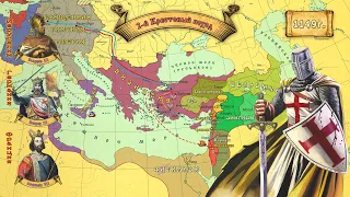 Second crusade. History on the map. Animated film.