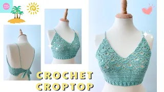 crochet croptop tutorial| Hướng dẫn móc áo croptop hoạ tiết | ChâuCrochet#133
