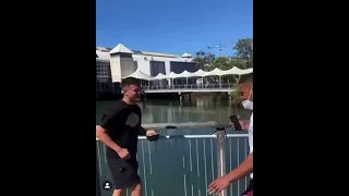 Moses Suli throws Josh Schuster’s phone in the water