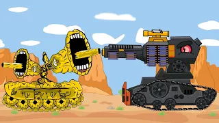 Tank Battle: Siren Head Gold Tank vs Nerf Tank War - Tank Animation