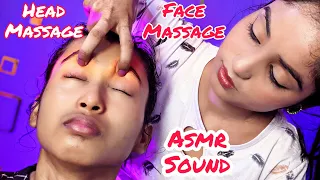 Oil Head Massage With Loud Neck Cracking | Face Massage With Rose Water For Glowing Skin | ASMR