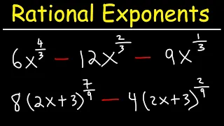 Factoring Algebraic Expressions With Rational Exponents - Algebra