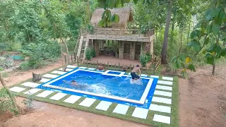 Build Swimming Pool, Update the luxury villa beautiful made of wood in the forest