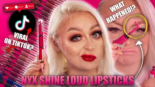 NYX COSMETICS SHINE LOUD LIPSTICKS | Viral on TikTok!? Review, Wear Test, Swatches & More! | MCDREW