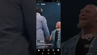 Brock Lesnar vs giant omos fight with hand shake