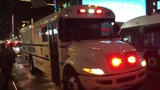 NYC Department Of Corrections Prisoner Transportation Bus Responding With NYPD Police Units During T