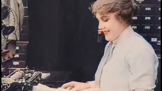 Charlie Chaplin - The Bank - color (Laurel & Hardy)