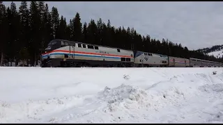 4K: Early Winter Railfanning on on the Hill: Union Pacific & Amtrak Trains Battle Snowy Donner Pass!