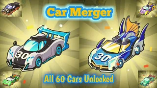 Car Merger - All 60 Cars Unlocked - Gameplay (iOS & Android)