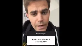 Paul Wesley aka Stefan from TVD talking about HS3 #harrystyles #paulwesley