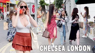 ☀Chelsea London summer Walk 2022🌞 Sloane Square, Kings Road to World's End [4K HDR]