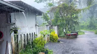 Heavy rainfall in green village in Indonesia||very heavy and cool||indoculture