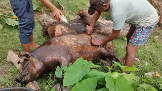 Nepali Village Life/Pork Cutting/Pork Cooking/Pig Meat Recipe/Fishing Man