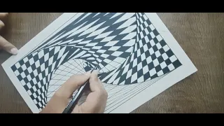 How to Draw Optical illusion Art| Illusion Art| Geometric Art| Easy Illusion Pattern|