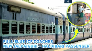 DEPARTURE with Full BLUE ICF Coaches : NEW JALPAIGURI – HALDIBARI Passenger || Indian Railways
