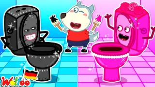 Lustige Herausforderung für Kinder - Rosa vs Schwarz Toilette | Wolfoo Zeichentrickfilme für Kinder