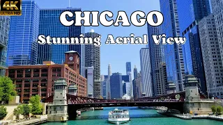 3rd Largest City in the US: Chicago, Illinois, USA [4K Aerial View by Drone with Calming Music]