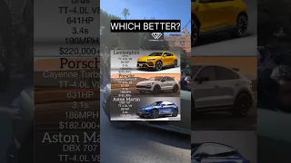 Urus vs Cayenne Turbo GT vs DBX 707