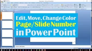 Move, Change Color & Edit Page/Slide Number in PowerPoint