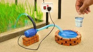 diy mini motor water pump science project | mini well | @sanocreator
