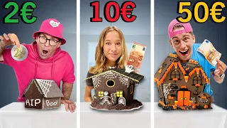 2€ vs 10€ vs 50€ para DECORAR CASA DE JENGIBRE DE HALLOWEEN / Desafío De Presupuesto