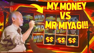 PRIZES ON 50-LINE GAME!! with VegasLowRoller on Lucky Hog and The Karate Kid Slot Machine!!