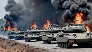 Russian anti tank missile close range combat with Germany's most famous Leopard 2A4 Tank in Kyiv