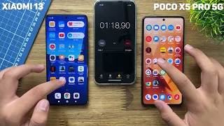 XIAOMI 13 VS POCO X5 PRO 5G - FIRST SPEED TEST