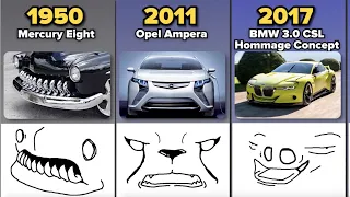 Comparison 👉  Funny Car Faces 💥 From Old to Modern Cars 💥 2022