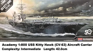 Academy 1:800 USS Kitty Hawk (CV-63) Aircraft Carrier Kit Review