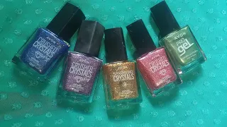 testando os esmaltes com efeitos da linha crystals da avon eo Vitória regia em gel.