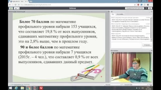 Вебинар на тему «Рекомендации по подготовке к ЕГЭ по математике»