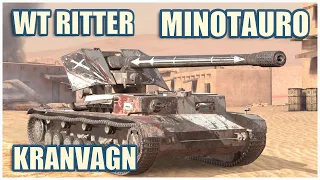 Waffenträger Ritter, Minotauro & Kranvagn • WoT Blitz Gameplay
