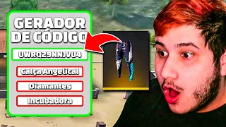 É VERDADE? ESSE GERADOR DE CODIGUIN VAI DAR A CALÇA ANGELICAL NO FREE FIRE! TESTEI TUDO!