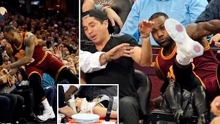 NBA: Lebron James Crushes and Lands on Blonde Lady (Jason Day's Wife) | Cavs vs Thunder | 2015-16