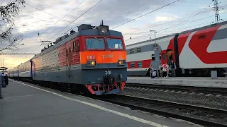 Мурманск-Минск! Электровоз ЭП1-052, прибывает с Минским поездом, под №65!